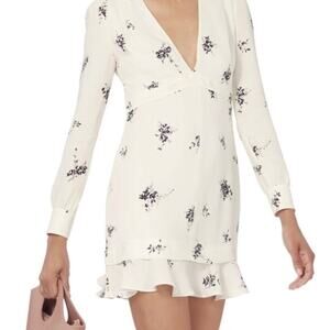 ALC Women's size 2 Silk Floral Sana Mini Dress Flounce Hem Brunch Going Out